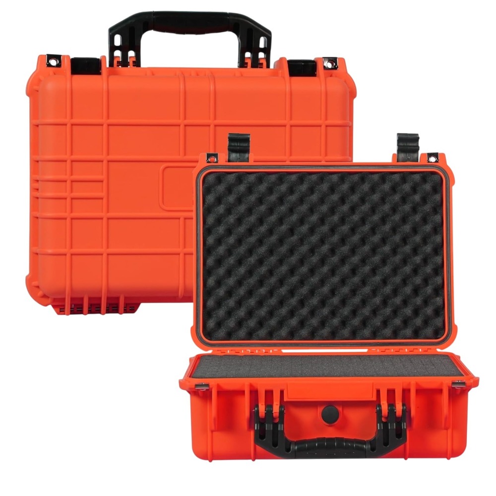16in Waterproof Hard Case Camera Drone Equipment Protective Foam Orange